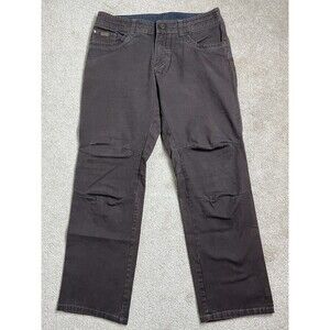 Kuhl Kanvus Jeans Mens 34x29.5 Vintage Patina Dye Brown Articulated Knees Hiking